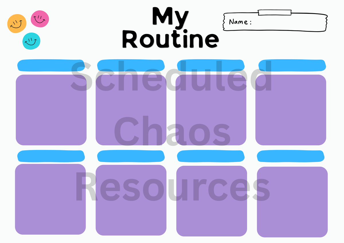 Custom Visual Routine Chart for Kids